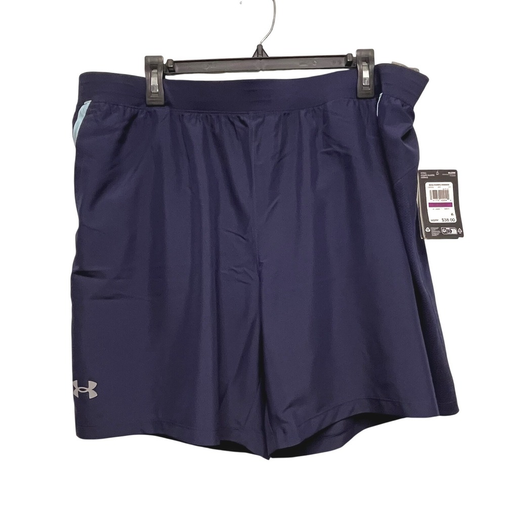 Under Armour Mens LAUNCH 7 Shorts Navy Blue 2XL Fitted‎ Athletic Running Gym
